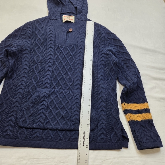 Birdwell Beach Britches Navy Cable Knit Hooded Fisherman Sweater XS Woman/Unisex - Picture 11 of 13